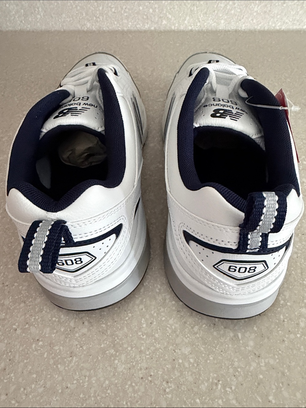 New Balance Men’s White and Navy Wide-Width 10.5 Training Shoe - Picture 10 of 10